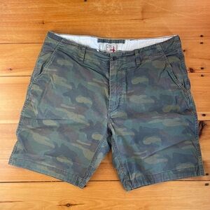Camouflage Cargo Shorts in Shades of Green